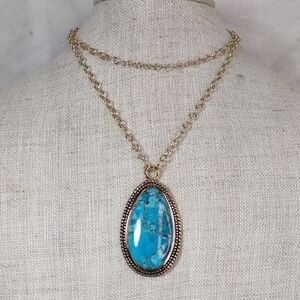 Barse Goldtone/Turquoise Necklace